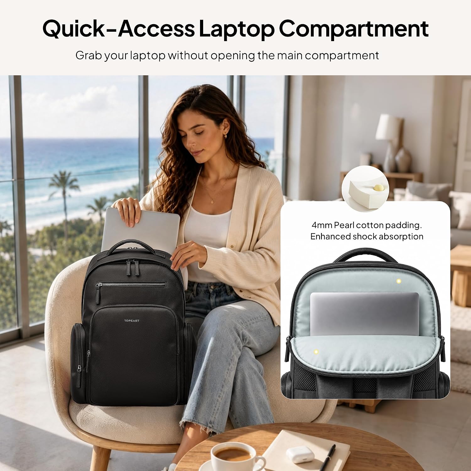 TOPEAST Travel Backpack for Women 28L Carry On Backpack for Air Travel image 3