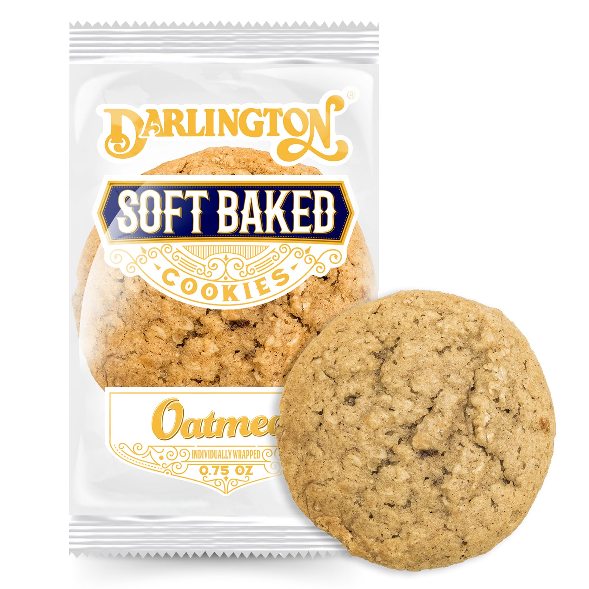 Soft Oatmeal Cookies Individually Wrapped, 30 Count, 0.75 oz Each - Whole Gra...