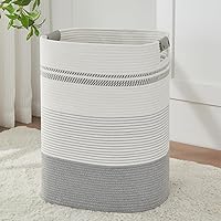 Vista 16 de Cesta de lavandería con asas – Cesta para mantas y cestas para dormitorio, cesta de lavandería y almacenamiento de mantas para sala de estar, cesta