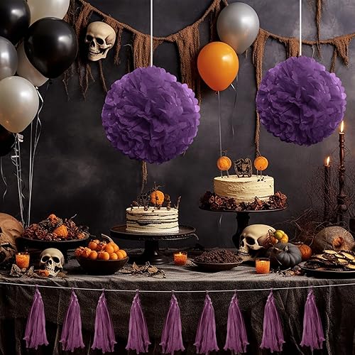 Miniatura 7 de CHRORINE 60 hojas de papel de seda púrpura para Halloween, papel de seda para envolver regalos, papel de seda a granel para manualidades, decoración