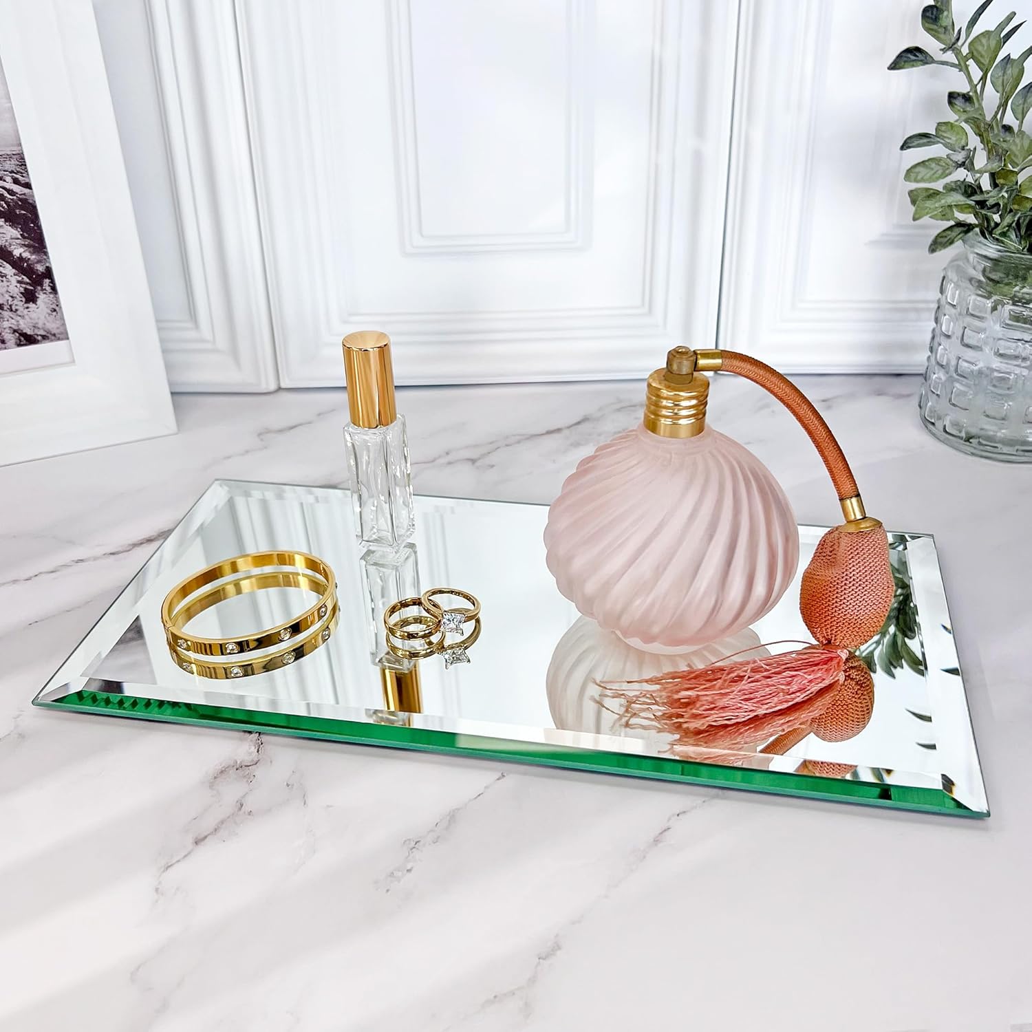 Plymor 6" x 12" Rectangle, 5mm Thick Beveled Glass Mirror, Pack of 24