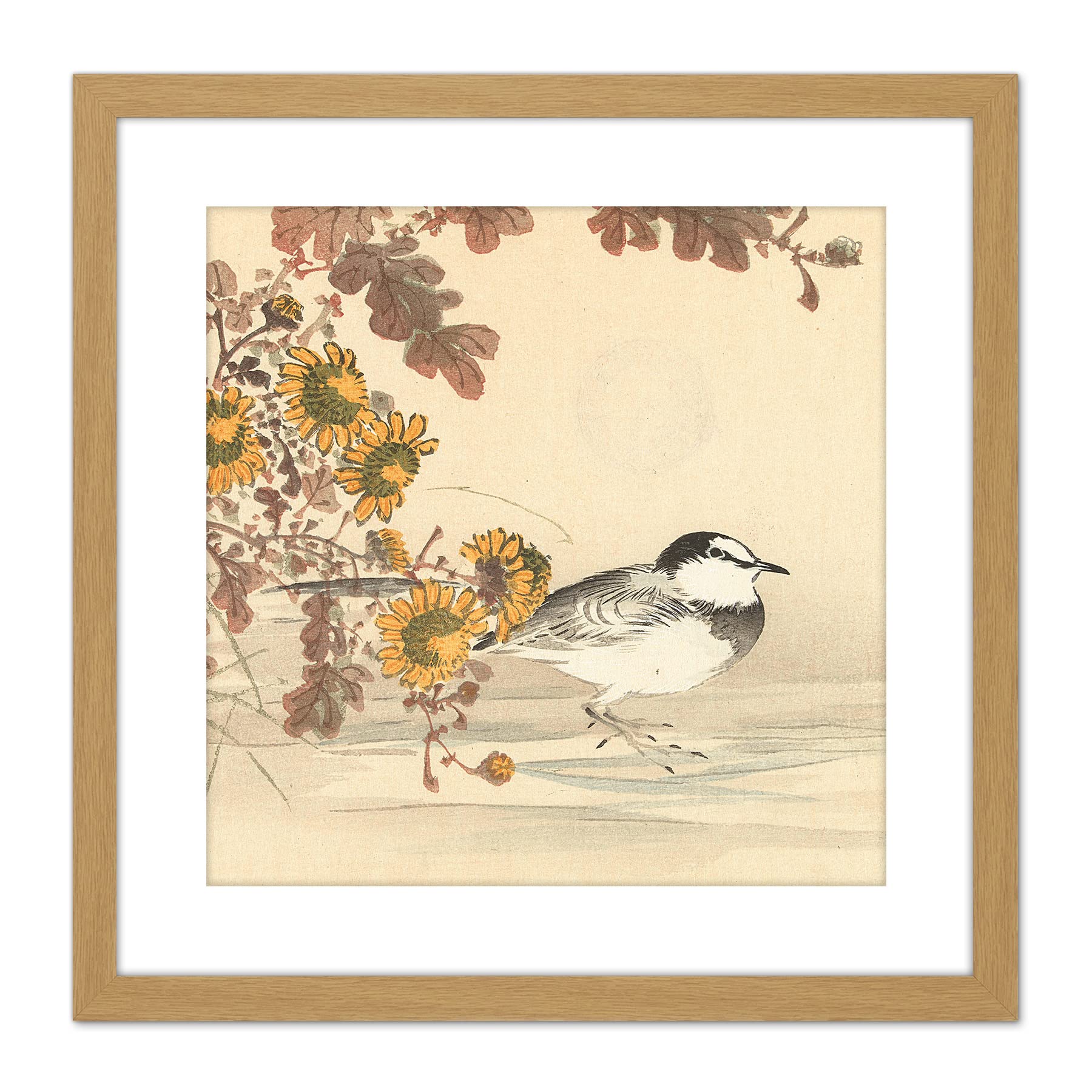 Amazon.co.jp: Artery8 Kono Bairei ワグテール鳥の花 日本の木版画 