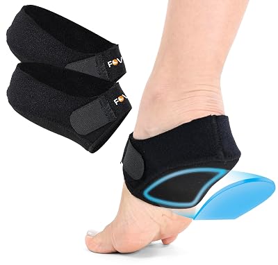 FOVERA Heel Cup Sleeve with Gel Padding for Plantar Fasciitis & Heel Pain Relief - Breathable Neoprene Fabric, Heel Prot