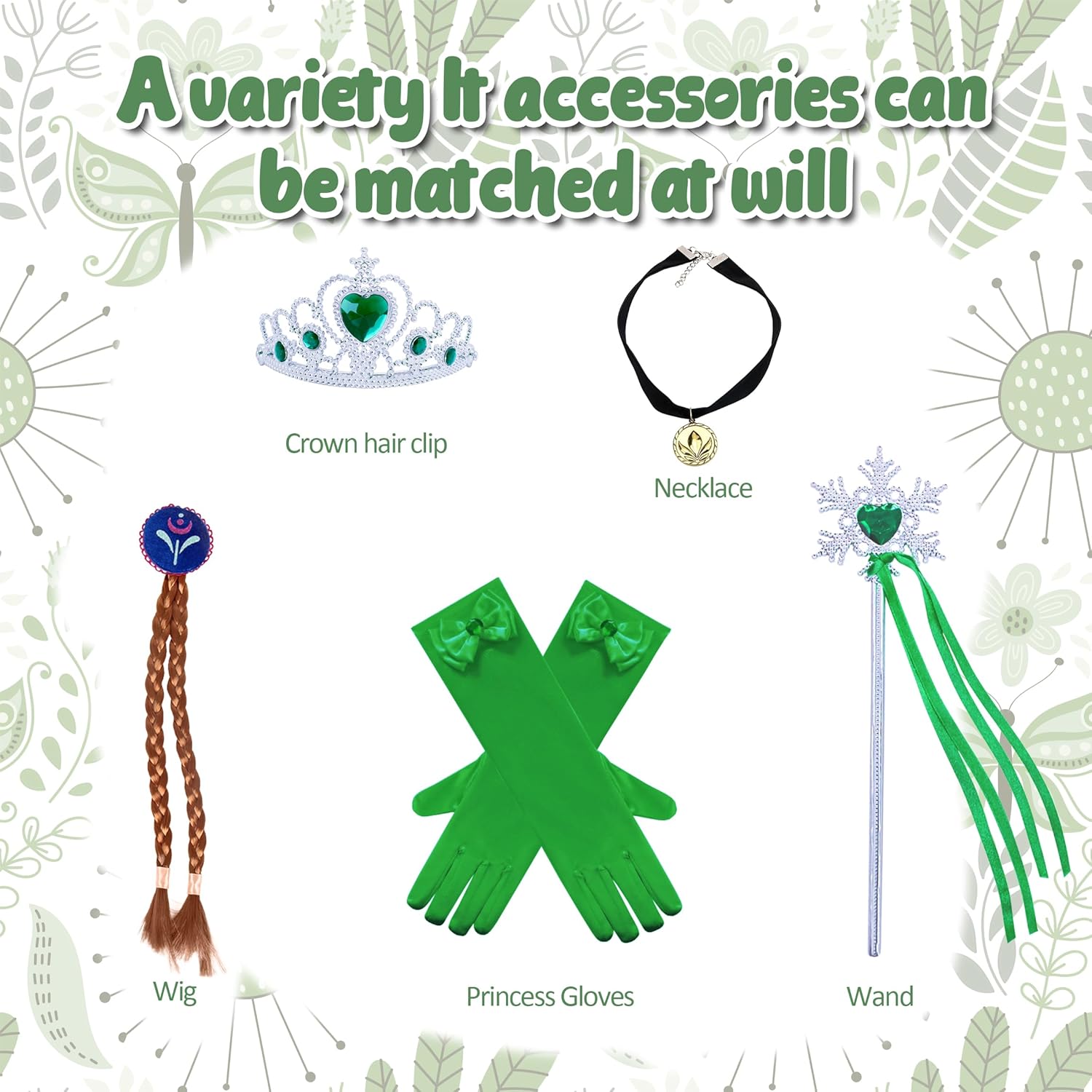 Princess Costumes for Girls Cosplay Halloween Christmas Birthday Party Dress Up 3-10Y - Image 4