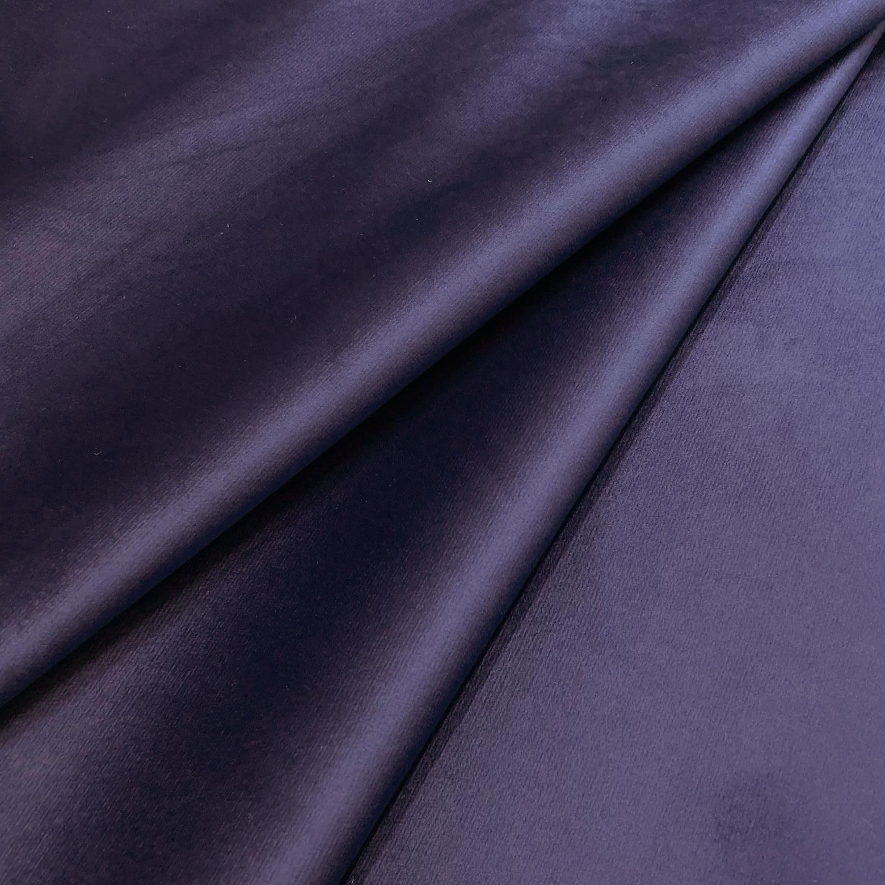 Regents Lux Soft Touch Plain Velvet Fire Retardant Plush Low Velour Cushion Sofa Upholstery Fabric Sold by The Metre - Aubergine Purple - Sample