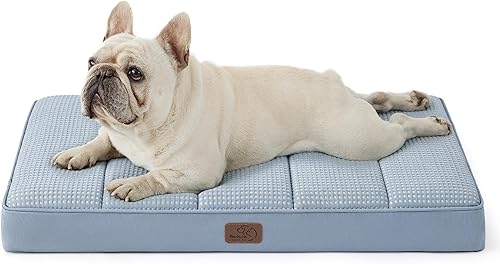 Miniatura 50 de Bedsure - Cama grande para perros para jaula - Camas planas y cómodas para mascotas con funda extraíble y lavable, alfombrilla ortopédica de espuma