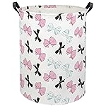HIYAGON Butterfly Baby Laundry Basket Baby Hamper for Nursery Girl Kids Butterfly Hamper Cute Kids Toys Storage Bin Organizer Butterfly Room Decor for Home(Bowknot)