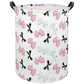 HIYAGON Butterfly Baby Laundry Basket Baby Hamper for Nursery Girl Kids Butterfly Hamper Cute Kids Toys Storage Bin Organizer Butterfly Room Decor for Home(Bowknot)