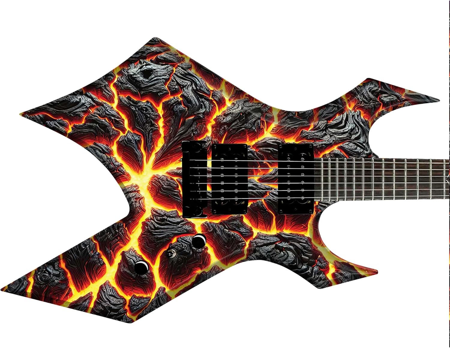 Guitar or Bass 'Lava River' Graphic Style Guitar Wrap -Custom Laminated Printed Vinyl Sticker Decal GS228