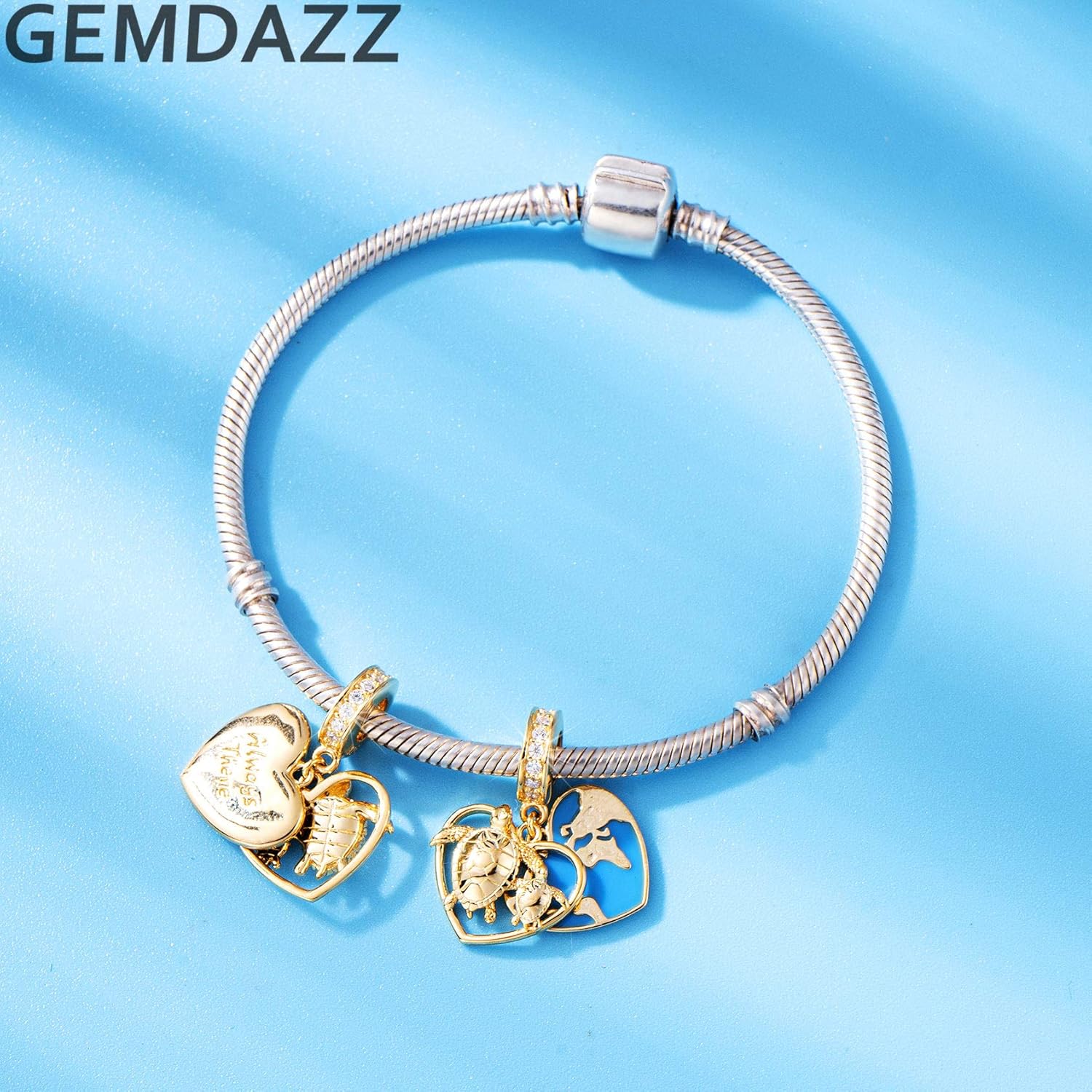 GEMDAZZ Ocean Series Charm Collection Fit European Women Bracelets - 925 Sterling Silver Starfish Shell Devil Fish Beads and Pendant, Birthday Christmas Gifts for Friends/Marine Biologist