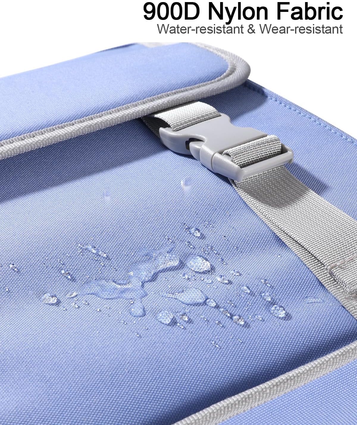 3" D-ring Zipper Binder with 700+ Sheets Capacity, 3-ring Zip Up Binder with Shoulder Strap for School, College, Office, Compatible with 13" MacBook & 12.9" Tablet (Light Blue)