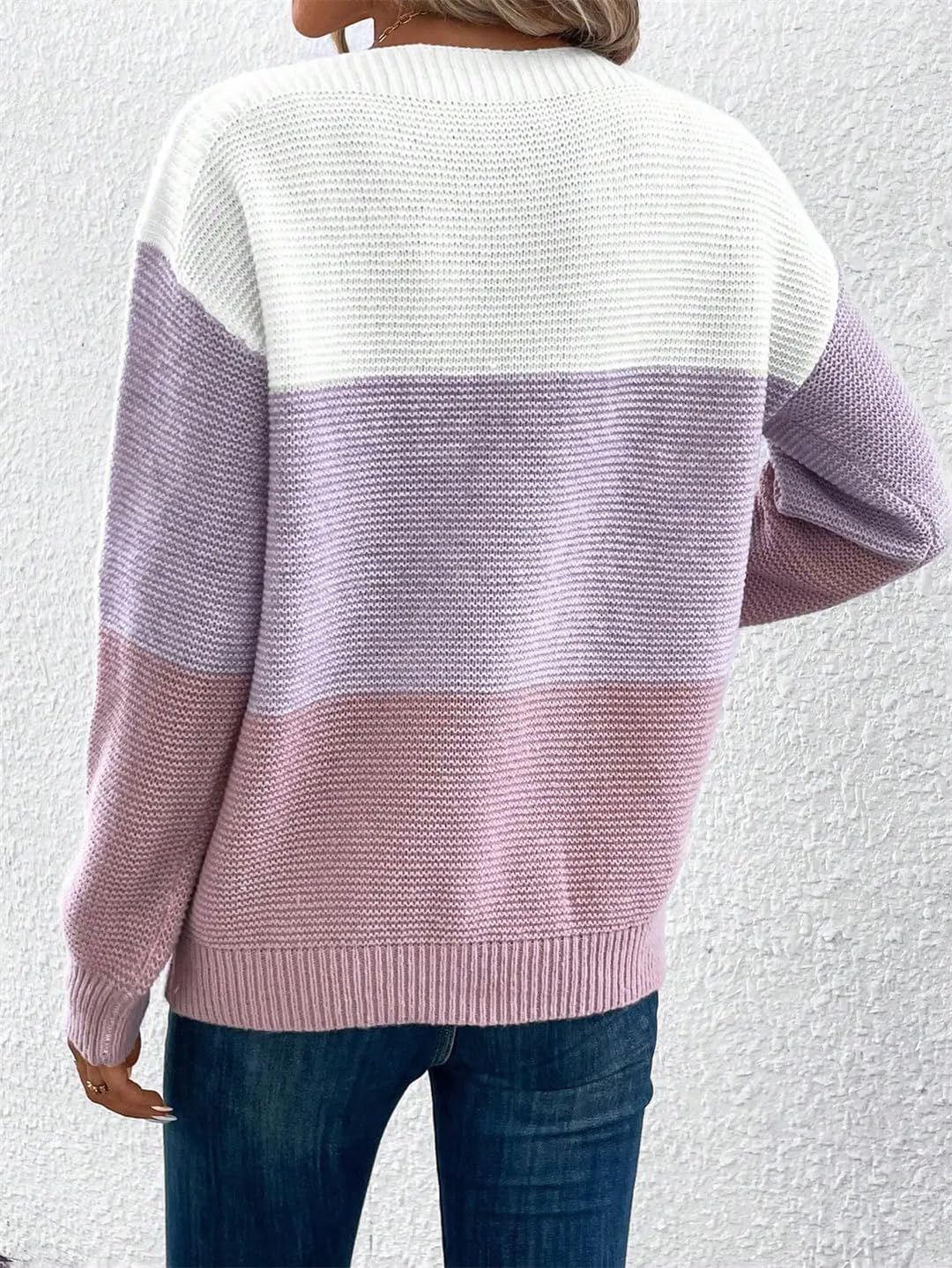 Elegante maglione patchwork da donna casual per pendolari casual maglioni larghi autunno inverno lavorato a maglia ispessito top caldi
