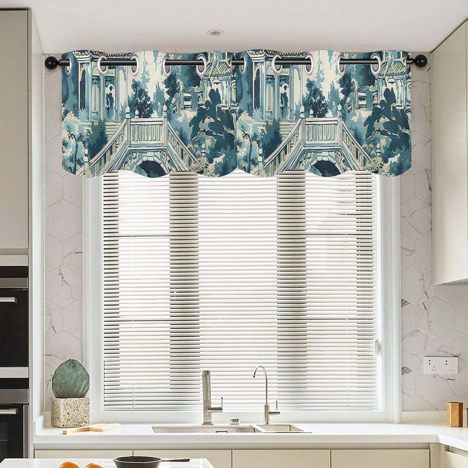 Cenefas para cocina y baño de 52 x 18 pulgadas que visten tus ventanas con elegancia
