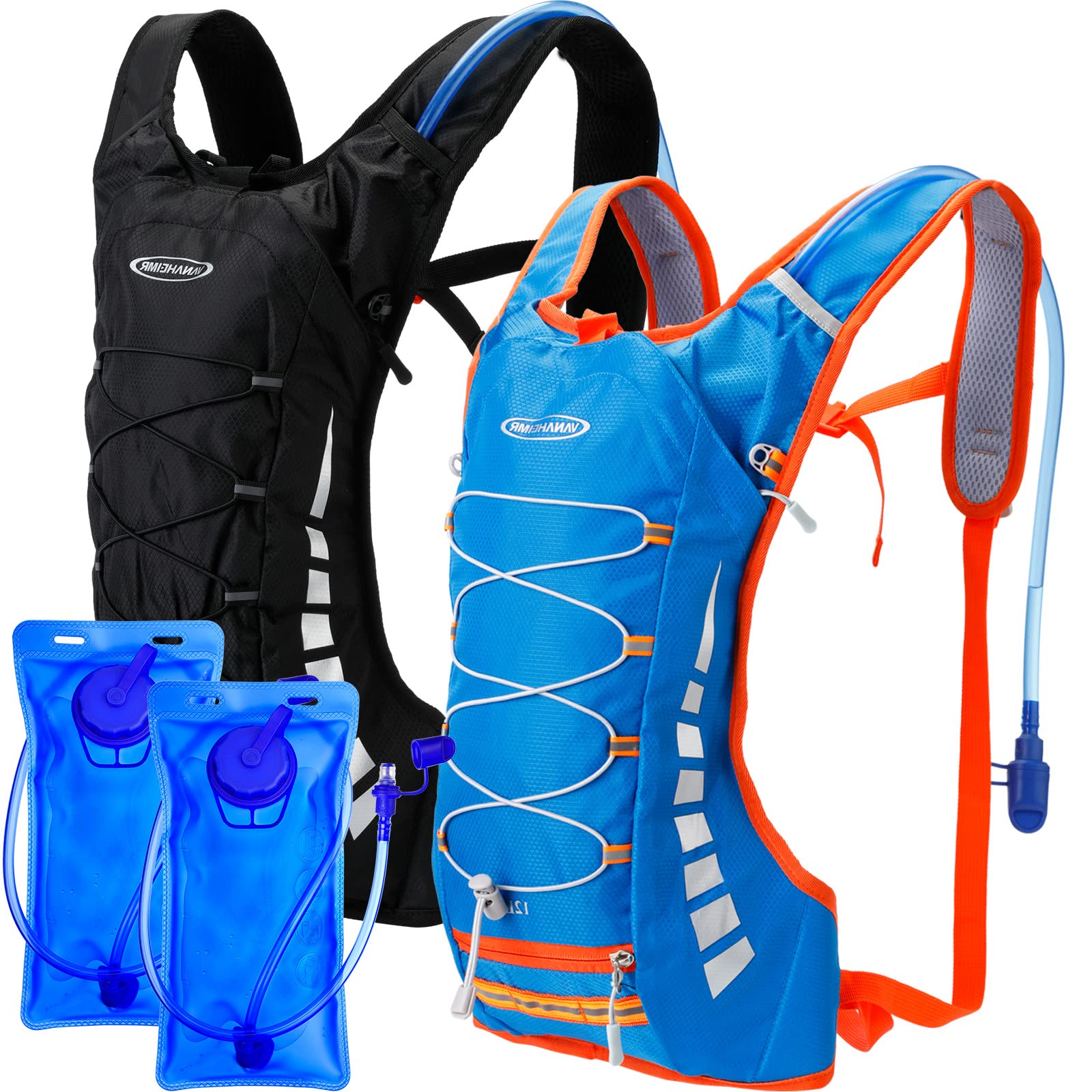 Cunno 2 Set Hydration Backpack with 2L Water Bladder, Hydration Pack with Hydration Bladder Hiking Running Cycling Biking Water Backpack Pack for Men