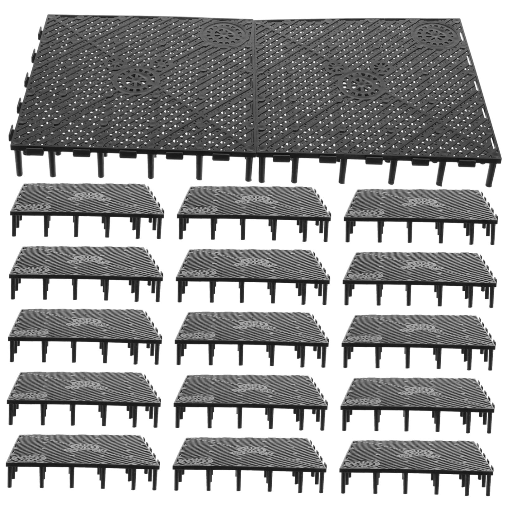 2 Sets Aquarium-zubehör Bodenplatte PVC-spleißen Für Große Und Seefischaquarien Schwarz 20 Stück * 2
