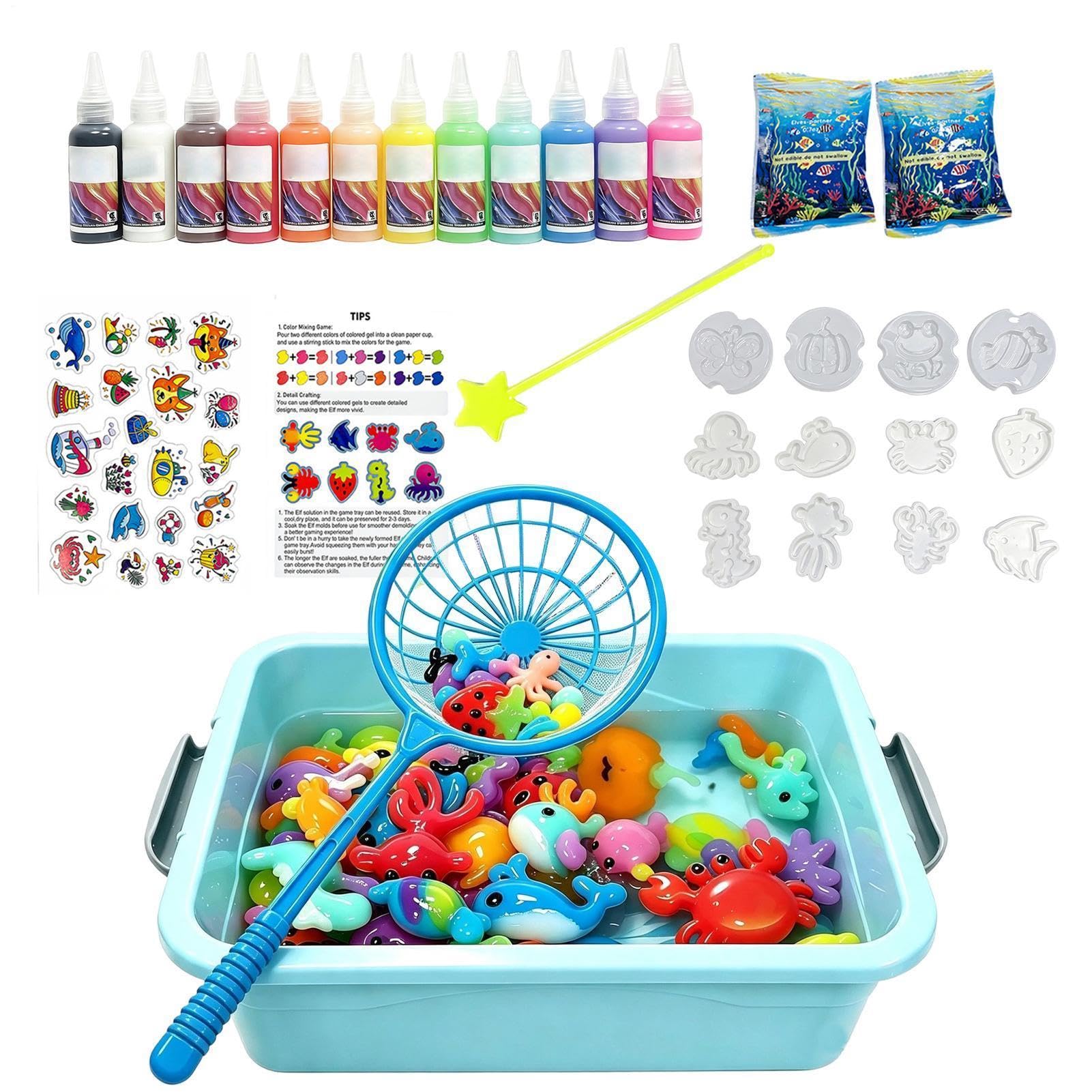 Kit Gel Aquatique 12 Couleurs 12 Moules Créatures Marines Sensoriel Enfant