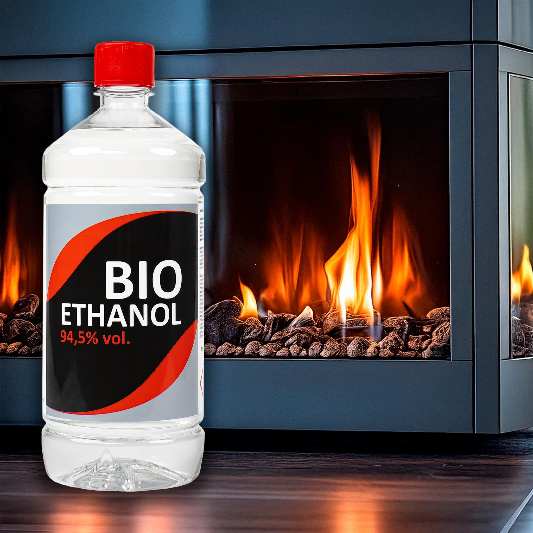 Premium Kaminbrennstoff 94,5% – Geruchlos & Rauchfrei – Flüssiger Brennstoff für Ethanolkamine & Feuerschalen – Innen- & Außenbereich – 12 Liter