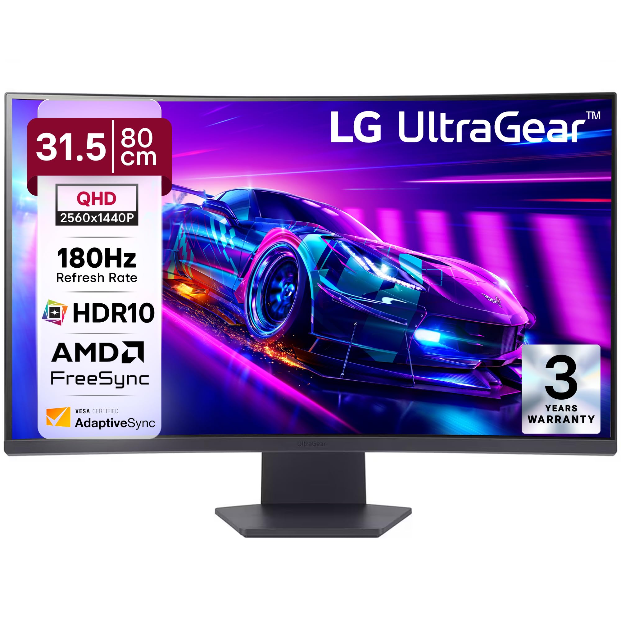 LG 32GS60QC 80cm (32 Inch) Ultragear Curved (1000R) QHD (2560x1440