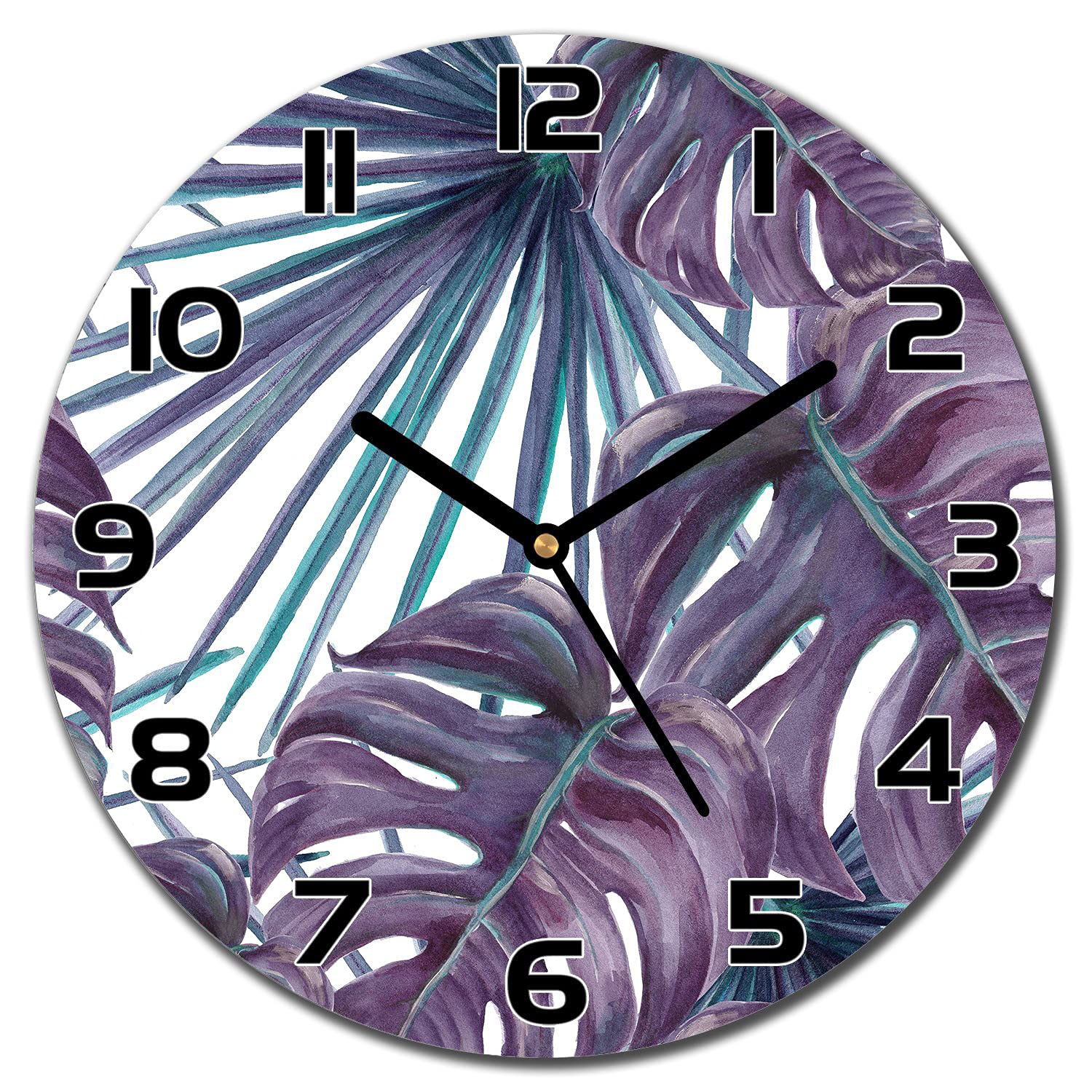 Horloge en verre plantes jungle pour creer une ambiance tropicale dans votre cuisine