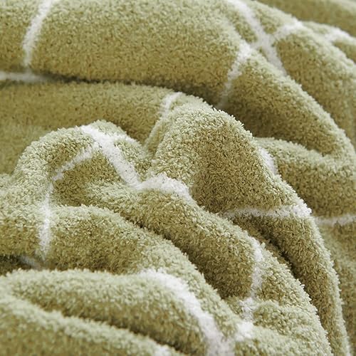 Miniatura 4 de Manta de punto de plumas jacquard, súper suave, acogedora, esponjosa, cálida al tacto, para sofá, silla, cama, campamento, picnic, viajes, manta