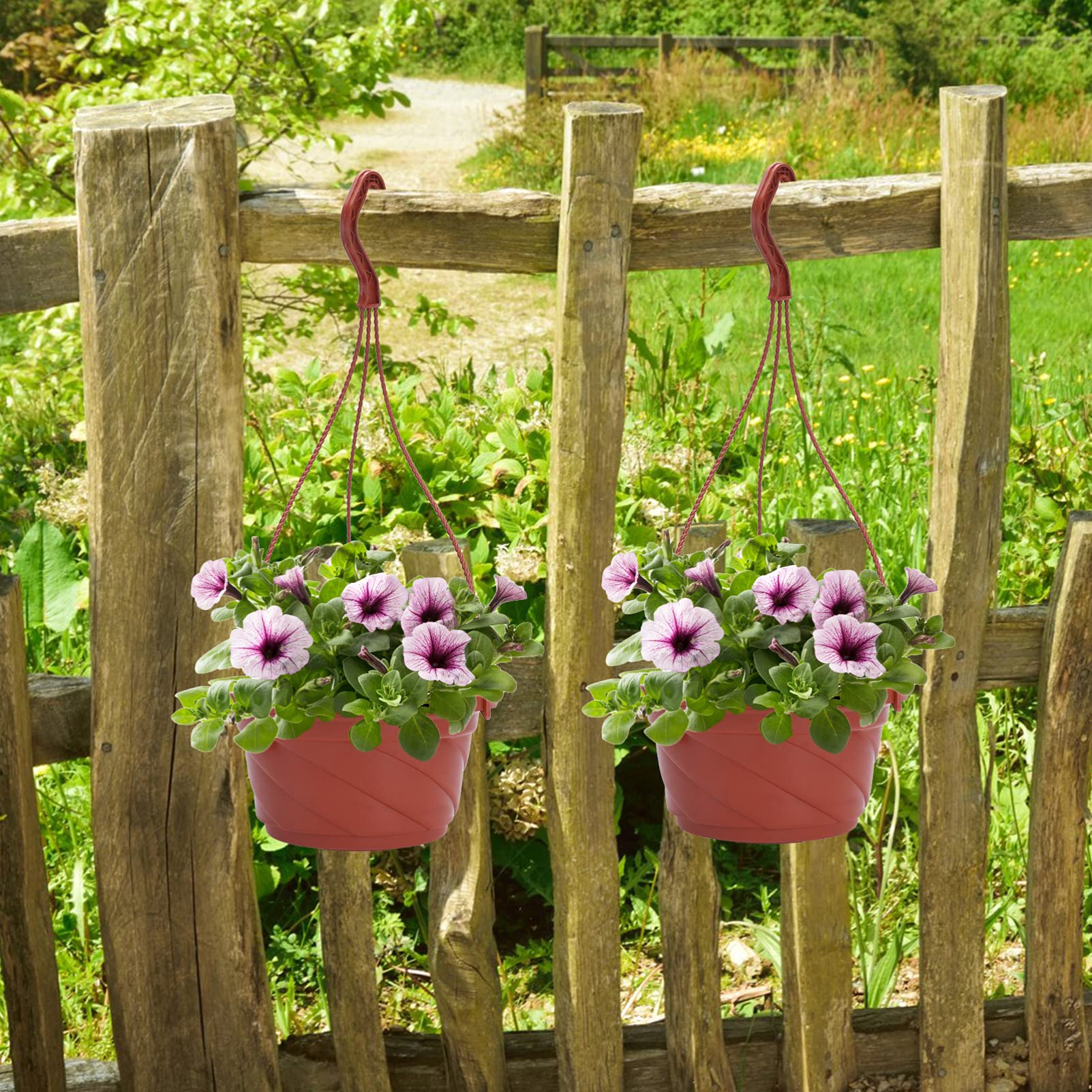 Healvian 10 Stück Hängende Blumentöpfe Aus Kunststoff 17cm Rund Balkon Pflanzenampel Hängepflanzgefäß Für Sukkulenten Und Kleine Blumen Innen Außen Dekoration
