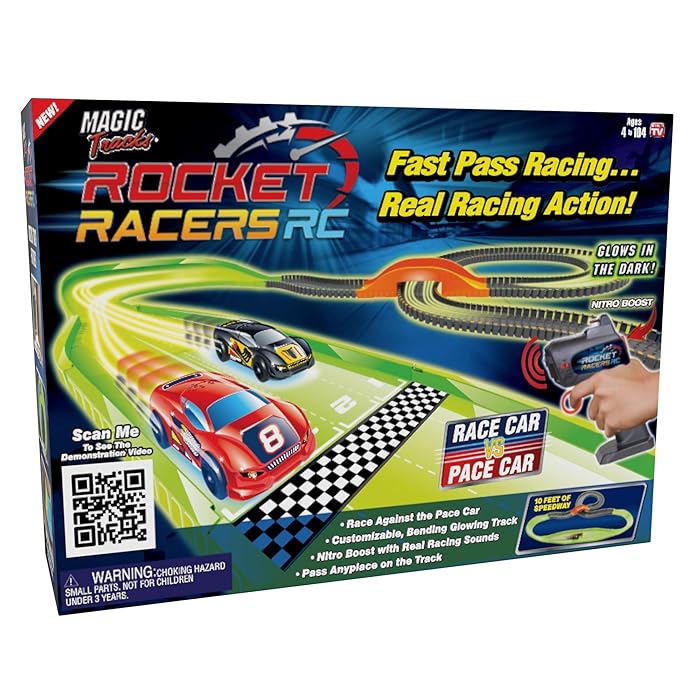 Buy Ontel Magic Tracks Rocket Racers Remote Controlled Race Car vs Pace