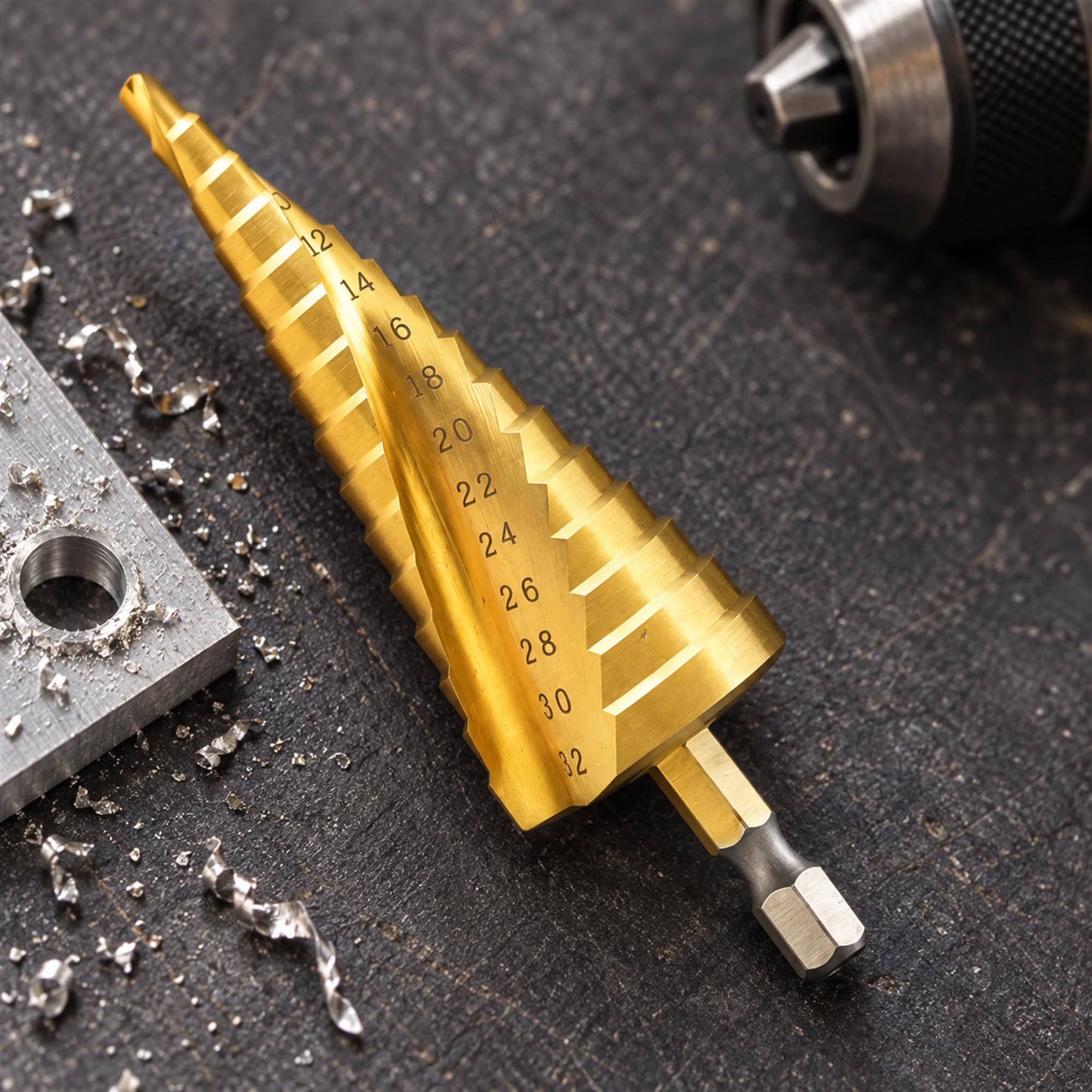 High Speed Steel Spiral Step Drill Bit for Metal, Wood and Plastic Drilling, Stepped Hole Making for Workshop Tasks