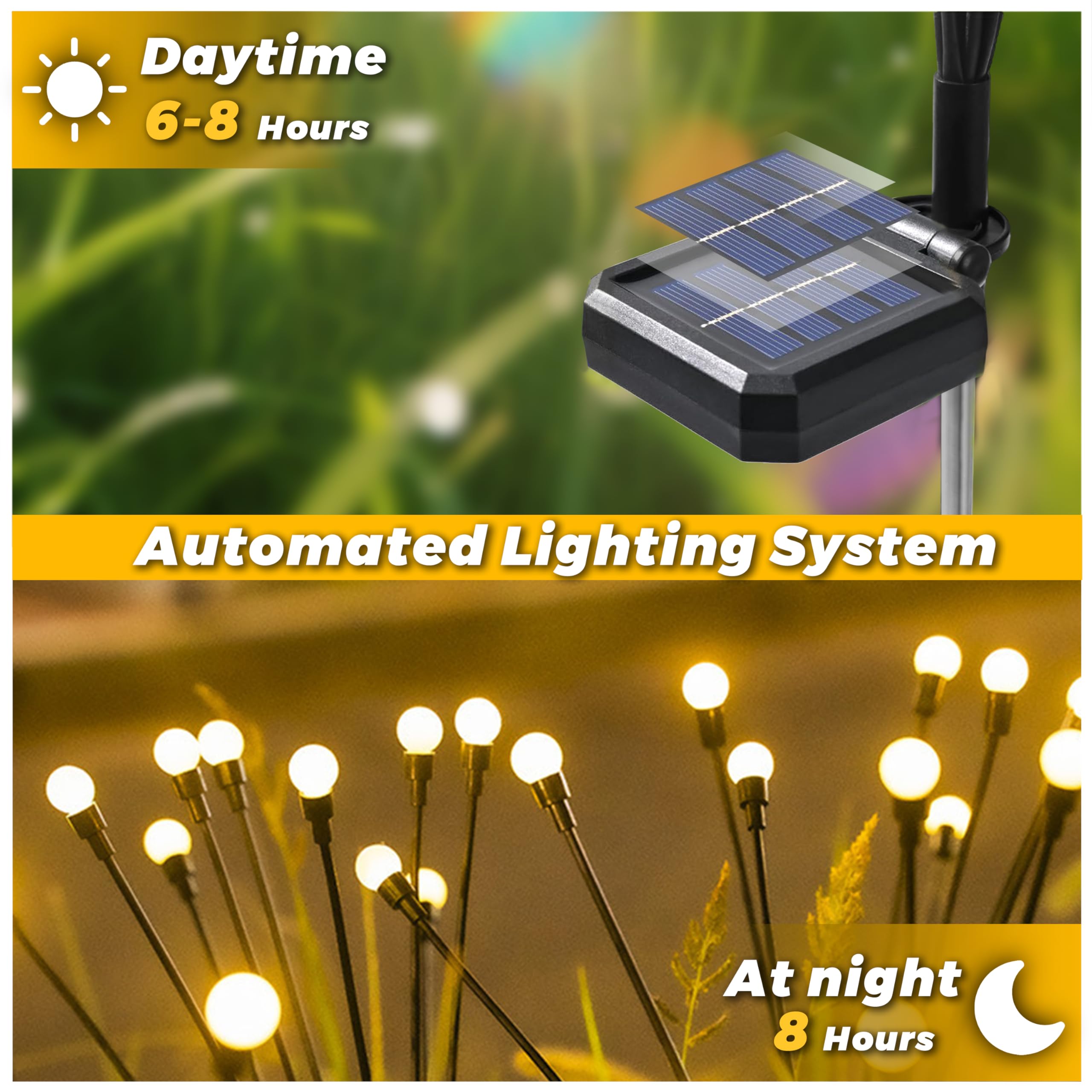 Luci solari da giardino per esterni, confezione da 4 pezzi da 32 LED, luci lucciole esterne per cortile, patio, sentiero, prato, luce solare da giardino, decorazione paesaggistica, regalo per donne