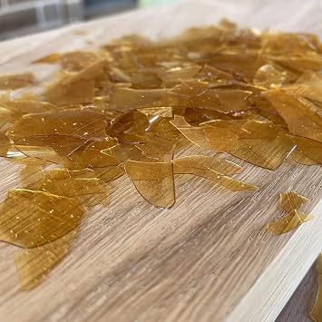 De-Waxed Blonde Shellac Flakes 1 lb. (16oz.) | Light amber finish, fine woodworking, antique repair, blocks pitch & odors, French polish, instrument finishing, non-toxic