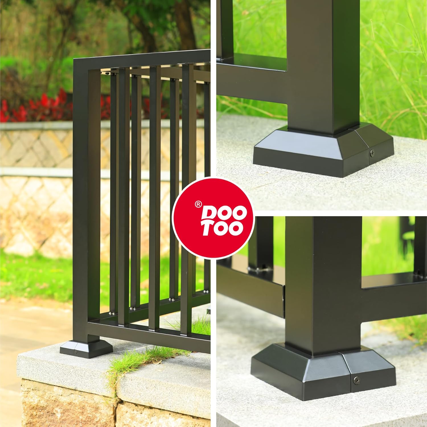 Deck Post Base Covers, Aluminum Post Cover 2.5"x2.5", Split Post Base Trim Skirt for Deck railings, Patios (Black-12pcs)