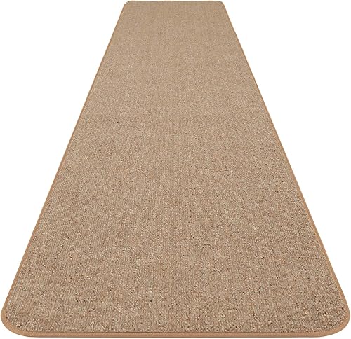 House Home and More Camino de alfombra antideslizante - Pebble Beige - 12 pies x 36 pulgadas