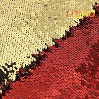 Vista 36 de LQIAO - Tela de lentejuelas de The Yard Reversible Auqa a Gold - Tela abatible de malla de sirena con purpurina de lino para vestido de boda, mesa