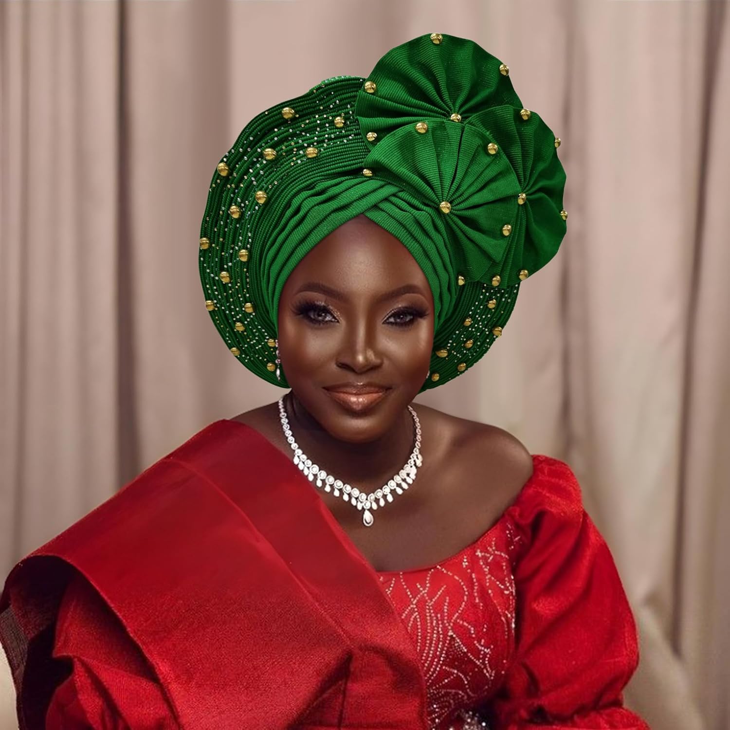 African Headpiece of Nigeria ASO Oke Headwraps Hat Turban Wedding Party Handmade Elegant Hair Wear Cap for Women