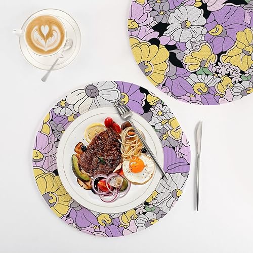 Miniatura 4 de Black Purple Green Pink Daisy Heat Resistant Pan Mat Trivet Tripod for Hot Dishes Absorb Water Pot Holder for Cooking Pot Halloween Decor Camper