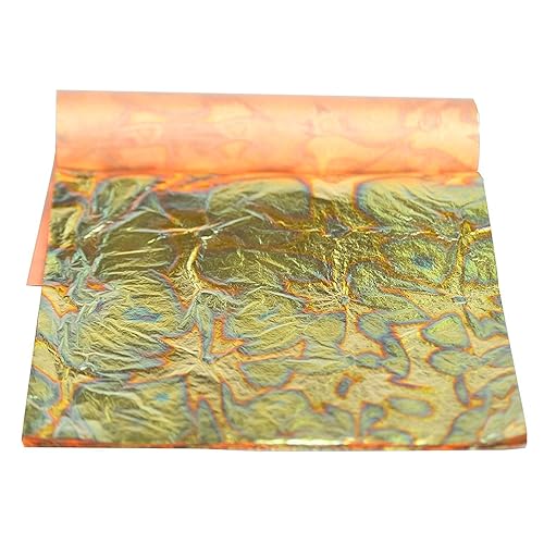 Miniatura 30 de Barnabas Blattgold Hoja de oro de imitación, hojas sueltas [25 hojas, 5.5 pulgadas], hoja de lámina de metal para pintura, arte y manualidades
