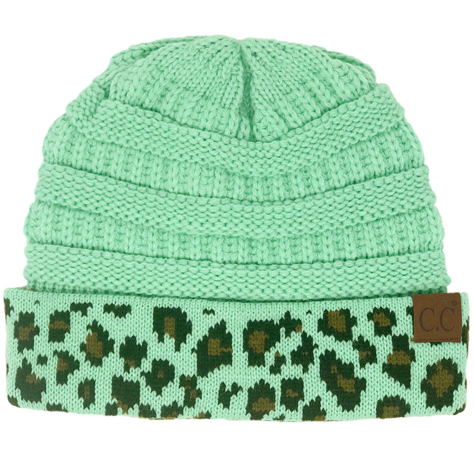 CC Winter Fall Trendy Chunky Stretchy Cable Knit Beanie Hat