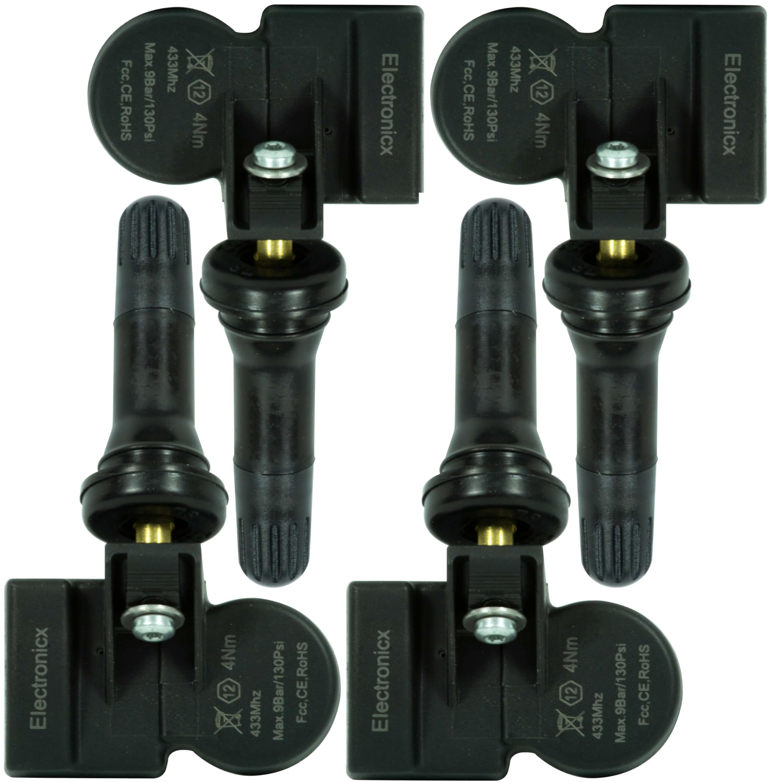 Lot de 4 capteurs de pression des pneus RDKS TPMS compatibles avec série 12.2006-10.2010 E88/E82 en aluminium argenté