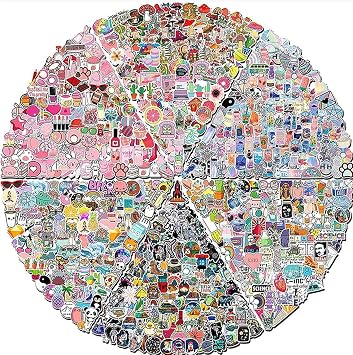 300-1000 pcs/Set Random Blind Bag No Theme No Repeated Cute Stickers Pack for Kids Teens Adults,Waterproof Stickers for Water Bottle, Laptop, Scarpbook, Skateboards, Gift/Deco (300)