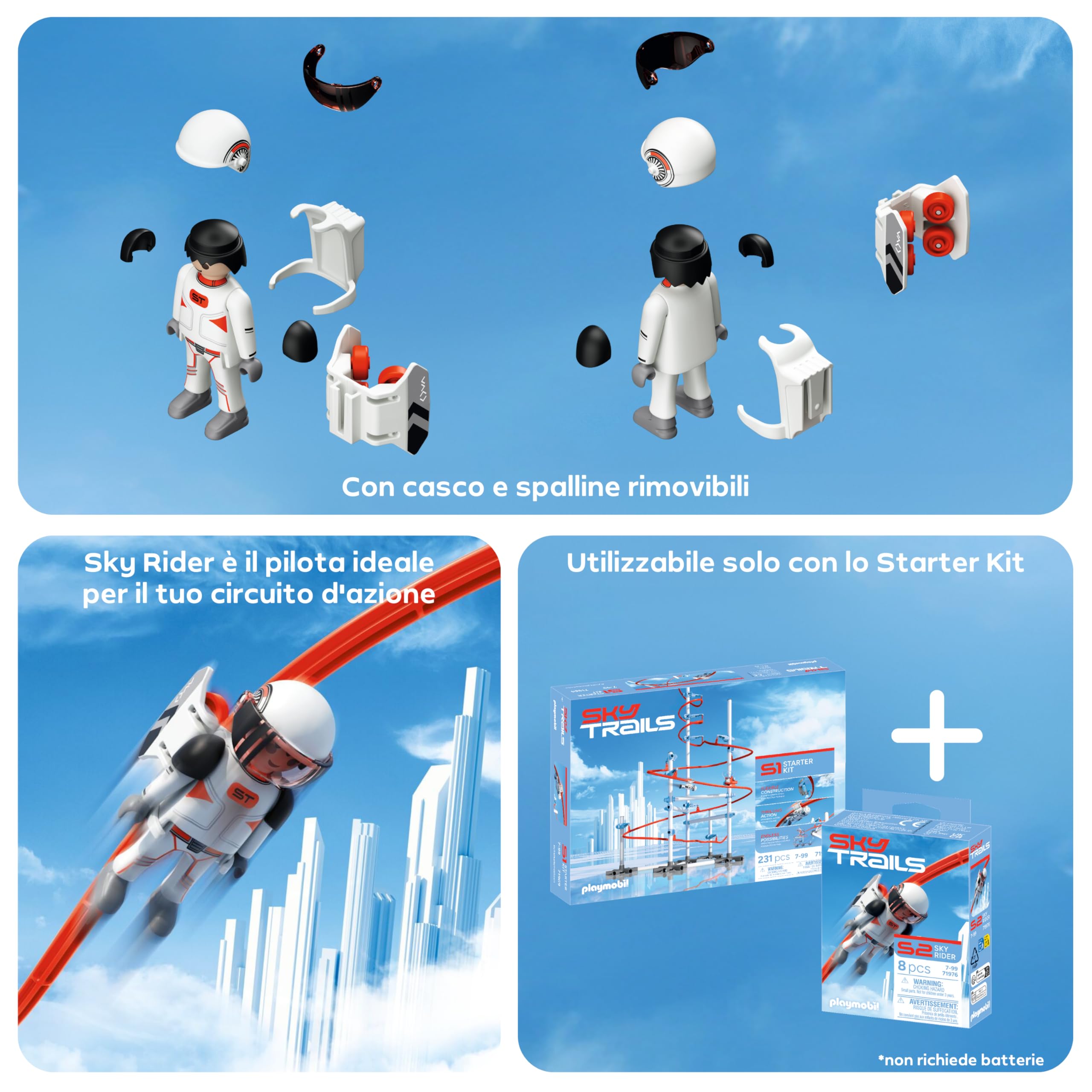 Sky Trails | Sky Rider | Set di costruzione e azione per costruire | Costruisci la tua avventura individuale con accessori dettagliati e l'eroe Sky Rider | 71976
