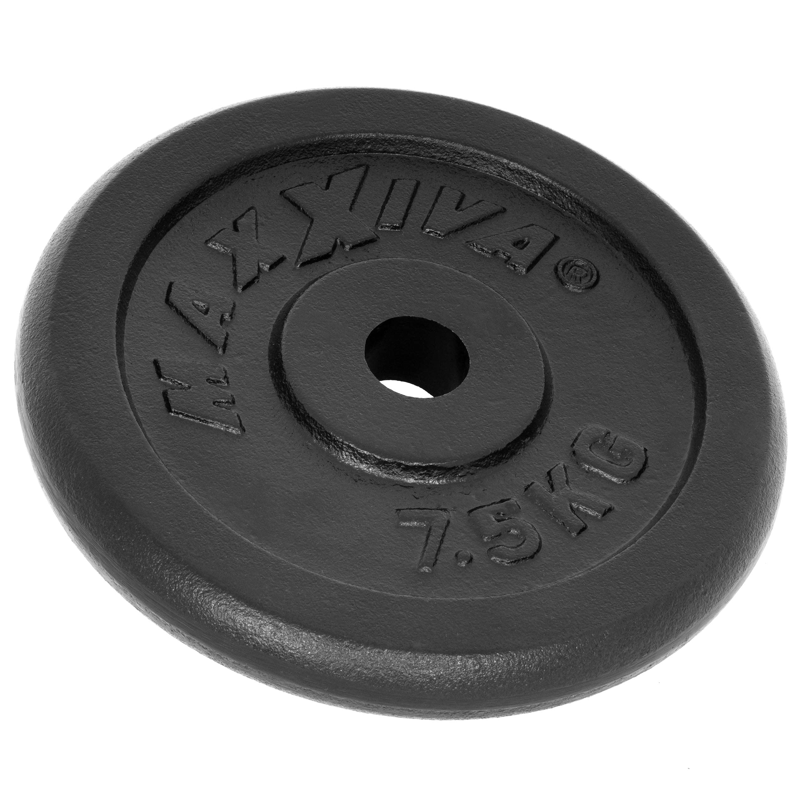 Hantelscheiben 4 Set Gewichtsplatte je 7,5 kg Gusseisen schwarz 30 kg Fitness Krafttraining Bodybuilding Workout Gewichtheben Reha