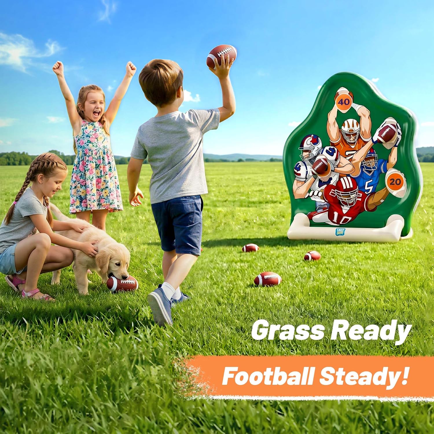Funscape Kid Inflatable Football Pool Toy, Fun Swimming Pool Ball Toss Game image 5