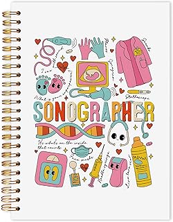 Medical Sonographer Spiral Notebook, Sonographer Gifts Journal, Radiology Tech Gifts Journal, Nursing Office Supplies, Therapy Notebook for Note Taking, 5.5x8.3 Inch