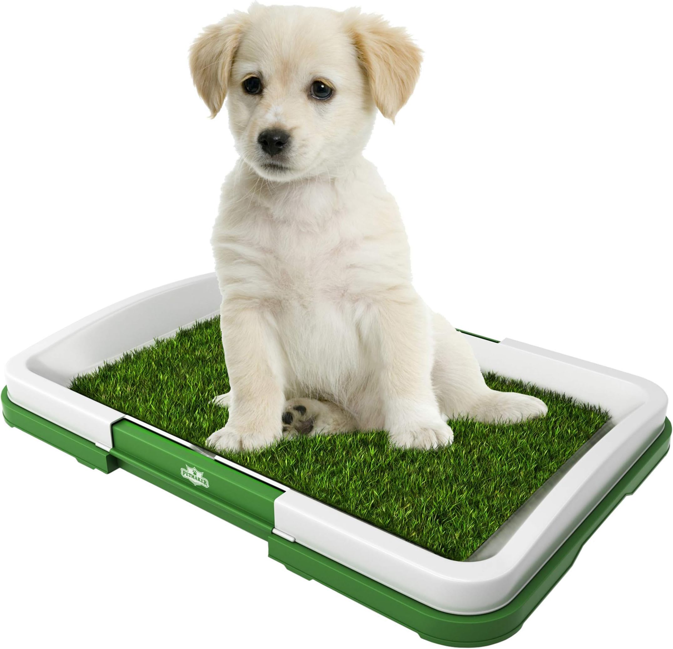 PETMAKER Puppy Potty Trainer- Artificial Grass Mat, Tray & 5 Extra Replacement Turf Pads- Portable Indoor Toilet Training for Puppies & Small Pets, Green
