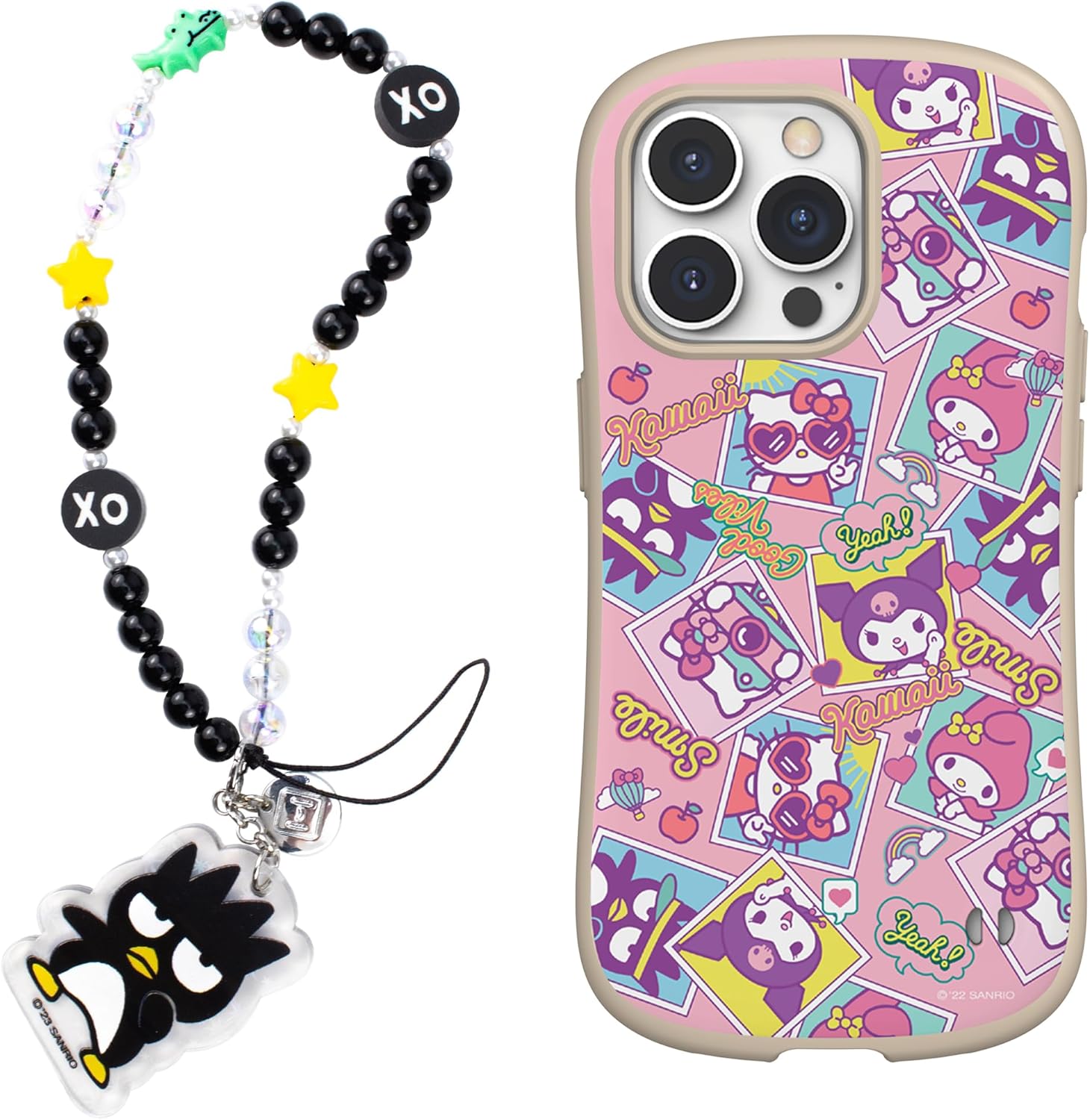 iFace Badtz-Maru Bead Strap + First Class Case for iPhone 14 Pro (Hello Kitty and Friends - Seize The Day)