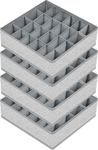 Miniatura 94 de Joyoldelf Organizador de cajones para calcetines, organizador de ropa interior, organizador de 16 celdas de tela, cajas de almacenamiento para Beige