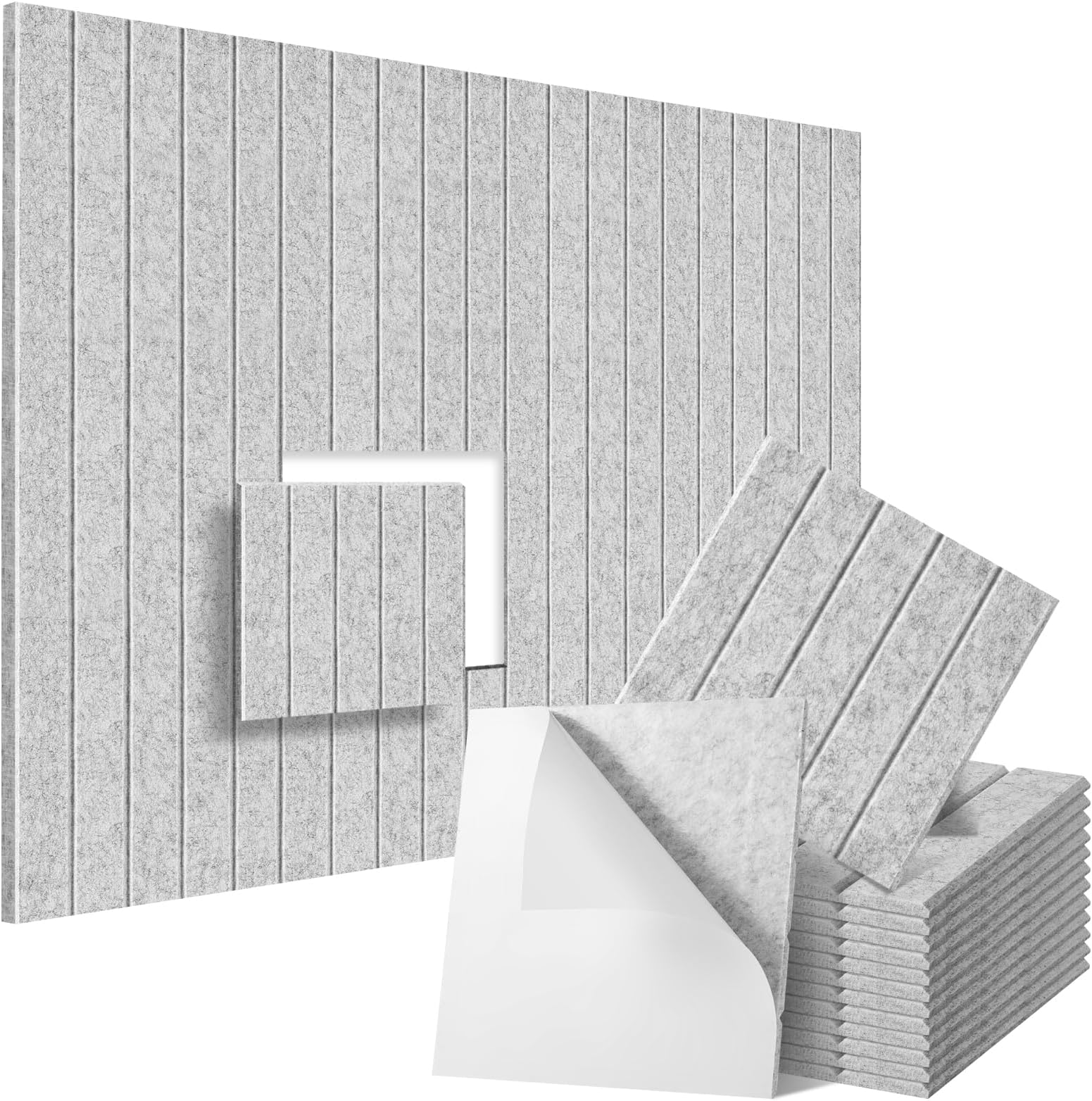 12 Pack Acoustic Foam Panels 12" x 12 "x0.4'', Self