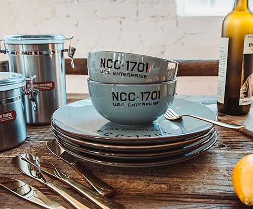 Miniatura 4 de Star Trek: The Original Series NCC-1701 Series - Juego de vajilla de cerámica de 8 piezas | Incluye platos de ensalada, cuencos
