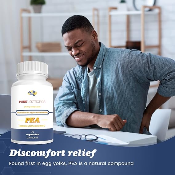 Pure Nootropics - Palmitoylethanolamide (Micronized Pea) 400 mg Capsules | 90 Veg Caps Value Pack | Supports Relief from Occasional Discomfort | Supports Immune System