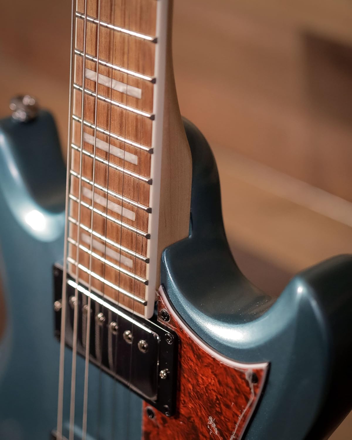 Ibanez AX 6 String Solid-Body Electric Guitar, Right, Metallic Light Blue, Full (AX120MLB)