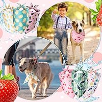 Vista 6 de Weewooday Pañuelo grande para perro, bufanda de verano para perro, bufanda triangular hawaiana, ajustable, lavable, pañuelo para mascotas